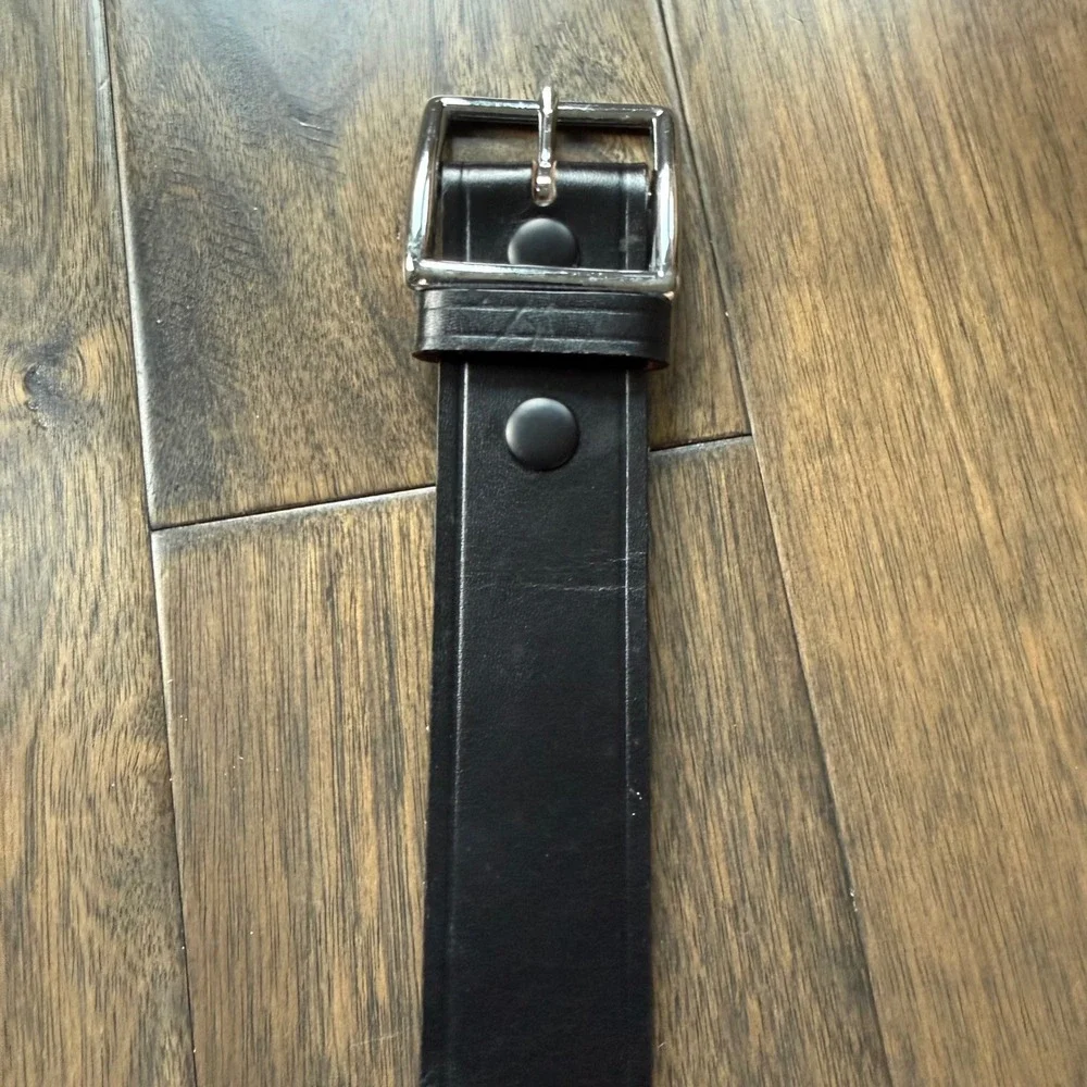 Dutyman Duty Belt Mens Size 38 Black Good Genuine Leather Government Spec Buckle